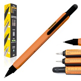 Monteverde USA 9-in-1 Tool Ballpoint Pen in Orange – Multifunctional Pen with Stylus, Screwdrivers, Level, and Ruler – Exclusive Collection, Ideal Gift for DIY Enthusiasts