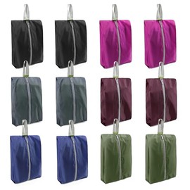 BeeGreen 12-Pack Travel Shoe Bags, Flower & Geometric Design Shoe Organizers with Zipper & Handle, Lightweight Nylon Storage for Men & Women, Multicolor Gift Bag & Travel Essentials Organizer