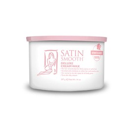 Satin Smooth Deluxe Cream Hair Removal Wax - Soft Wax for Face & Body, Professional Waxing for Sensitive Skin, Thick & Curly Hair, 14 oz, 1-Pack