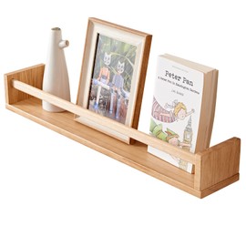 TREOAKWIS Floating Shelves, Oak Nursery Floating Shelves for Wall Mounted, Wall Bookshelf for Kids,Hanging Shelf for Baby Nursery Room Decor Kitchen, Natural Wood Wall Shelves,24 Inch