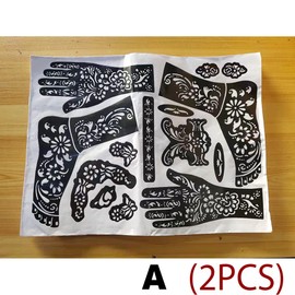 2x India Henna Temporary Tattoo Stencils Kit For Hand Leg Feet Decal Body Art #A