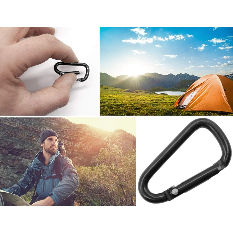OUTDOOR SAXX® - 10 x Aluminium Carabiners, Mini Carabiner Hooks