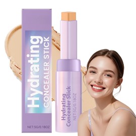 Hydrating Concealer Stick, Full Coverage Spot Concealer & Creamy Corrector for Face, Brightening Eye Concealer for Dark Circles & Blemishes, Nourishing & Lightweight Makeup Concealer (Natural Color)
