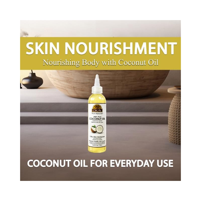 Okay 100% Pure Coconut Oil for Hair & Skin, 4