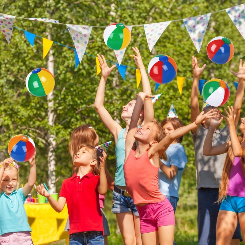 Coopay 30 Pack Mini Beach Balls, 6 Inch Small Inflatable