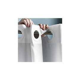 VINN DUNN Stripe Quickfit Hookless Shower Curtain,Anti Bacterial And Anti Mildew Shower Curtain Material,71 x 71 Inch|100% Treated Polyester，No Curtain Rings Required