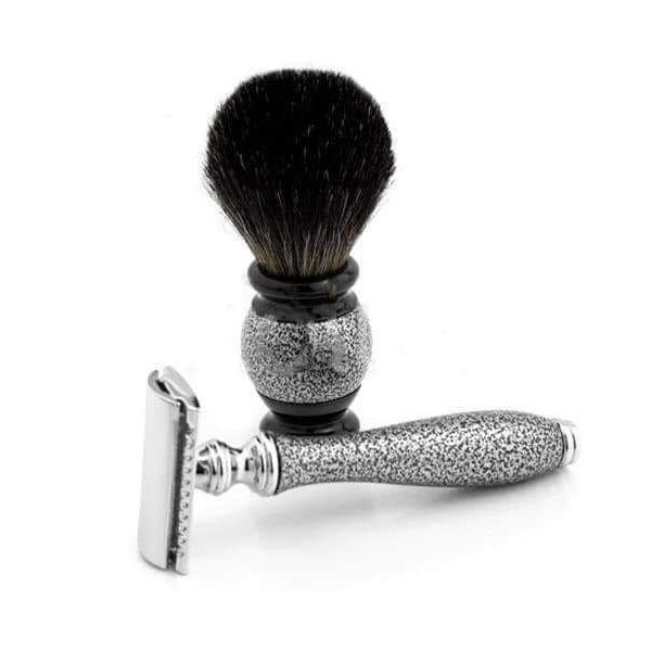 NEW BEGINNER SHAVING SET SAFETY RAZOR AND BADGER HAIR SHAVING