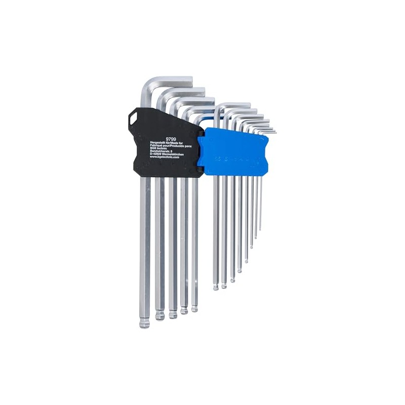 BGS 9799 Allen Key Set, 13 Pieces, Extra Long, Hexagon