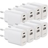 revolt Dual Charger: Set of 8 2-Port USB Power Supplies,