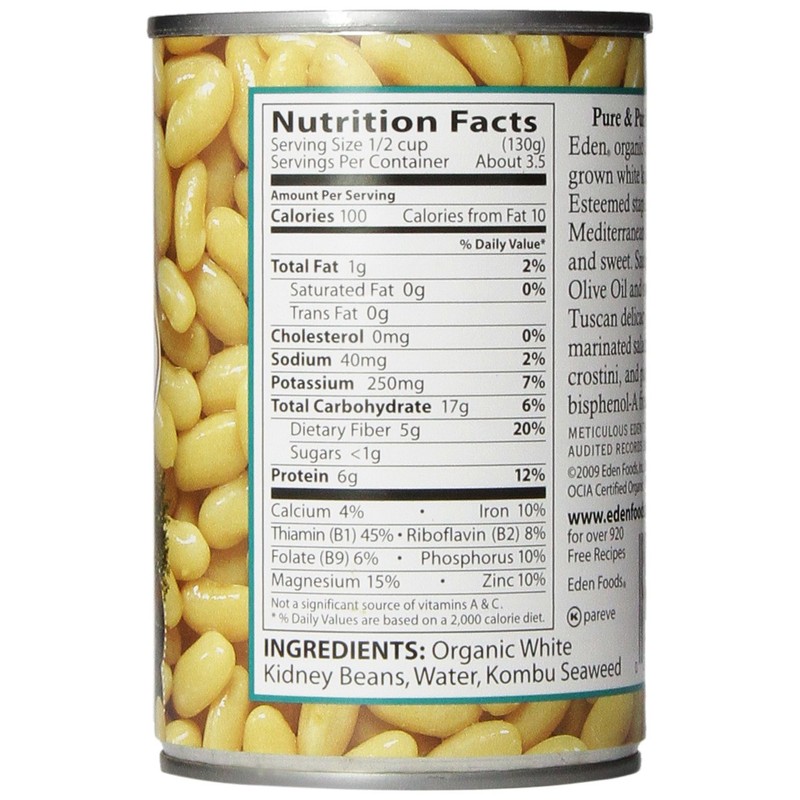 Eden Organic Cannellini White Kidney Beans, 15 Oz