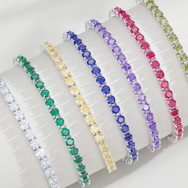 FANCIME S925 Silver Bracelet for Women, Men's, 12 Months, Birthstone Bracelet, Tennis, Bolo Bracelet, Sliding, Adjustable, Wristlet, Christmas, Birthday, Anniversary, Gift, Gift Wrapping Included,