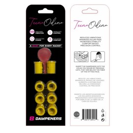 TecnoOdino Padel Dampeners Anti-Vibration Easy Vibes Varies the Balance of the Racket Adjustment of the Racket Vibration Dampeners 0.7 g - 8 Pieces (Yellow)