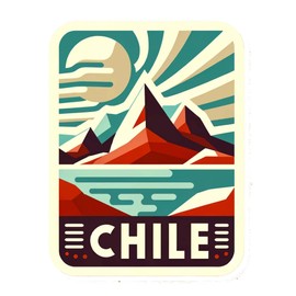 Vagabond Heart Chile Weatherproof Vinyl Sticker - Chile Souvenir Decal - Chile Sticker