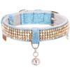 PetsHome Cat Collar, Dog Collar, [Bling Rhinestones] Premium PU Leather