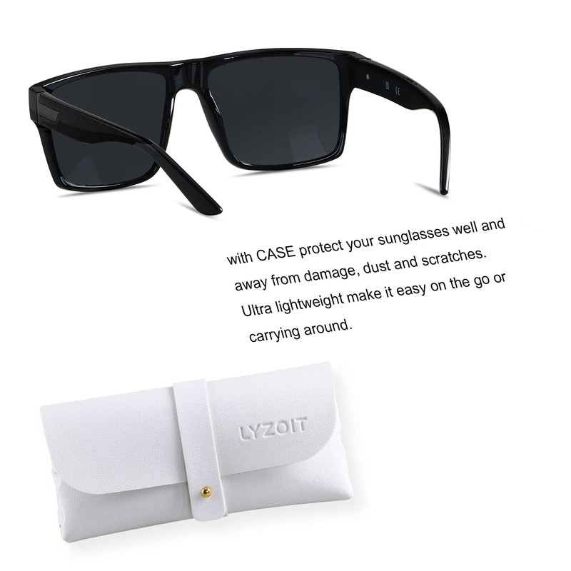 LYZOIT Square Sunglasses for Men Women Oversized Big UV Protection