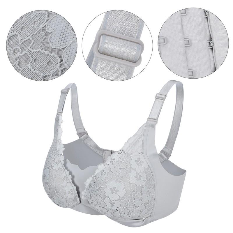 Women's Breastfeeding Bra Soft Lace Front Closure Thin Comfy Seamless