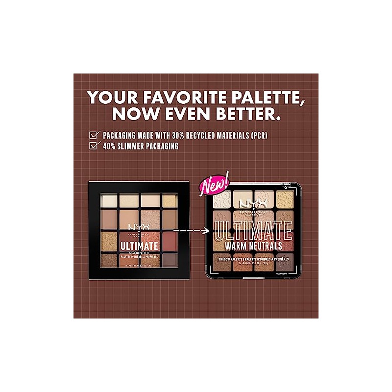 NYX PROFESSIONAL MAKEUP, Paleta de Sombras Definitivas, Neutros Cálidos