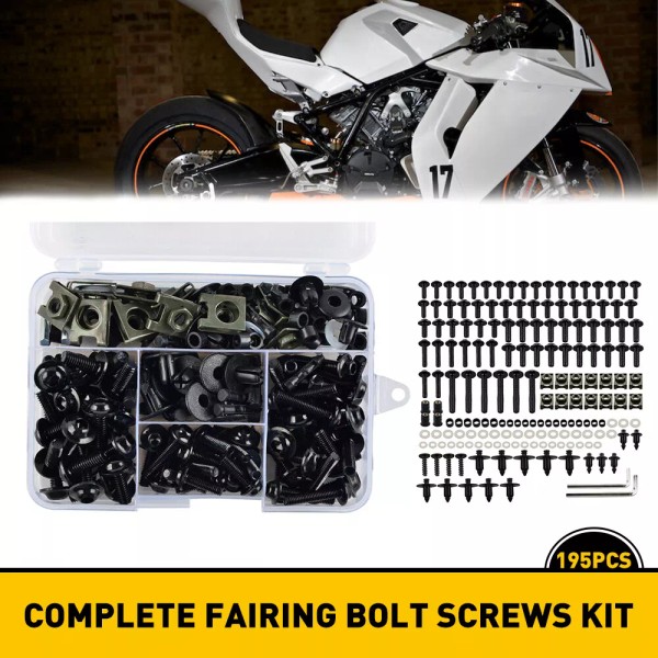 Unbranded Complete Fairing Bolt Screws Black Kit For Kawasaki Ninja