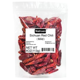 Natruen Whole Dry Szechuan Chinese Red Chili Pods 4 Oz, Mild, Facing Heaven Chili, Spicy Sichuan Dried Red Hot Chilies for Chili Oil, Paste, and Sauce