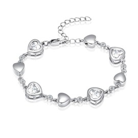 VCCWYQK Heat Shape Urn Bracelet for Ashes Birthstone Heart Bracelet Cremation Jewellery Urn Bracelet for Ashes Keepsake, One size, Stainless Steel, No gemstone