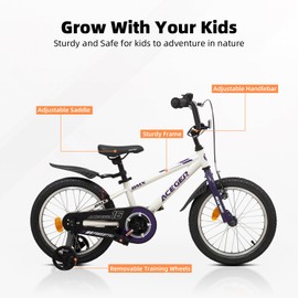 ACEGER BMX Style Kids Bike for Ages 2-10 Years Old Boys Girls and Toddler, 12 14 16 Inch Children Bicycle with Training Wheels, 20 Inch Bike with Kickstand, Multiple Colors.