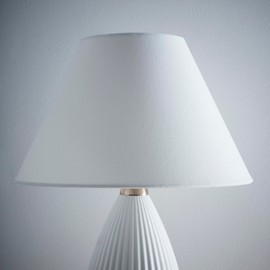 K LIVING Coolie Lampshade for Modern Table Lamps and Floor Lamps in White | Traditional Cotton Textured Fabric Cone Light Shade for Ceiling Pendant | Lamp Shade for Calm Home Atmosphere (14")