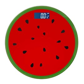 Digital Health Meter, Just Ride On, Tempered Glass Top, Automatic Power On/Off, Weighing up to 396.6 lbs (180 kg), LED Backlight, High Precision Body Scale, Indoor Temperature Measurement, Health Management, Thin, Lightweight, Cute & Easy to Store (Red)