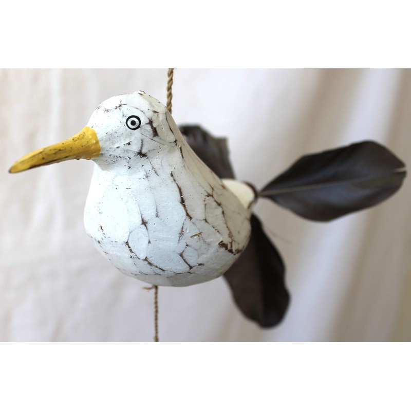 Wind Chime Seagull Maritime Mobile Wooden Animal Bird Garden Decoration
