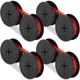 4 Pairs Universal Typewriter Ribbon Twin Spool Typewriter Ink Ribbon, Twin Spool Replacement Pack for Most Typewriter (Black-Red)
