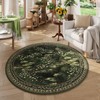 Rugcomf Circle Rug Impressionist-Style Vintage Round Rug 4ft Non Slip