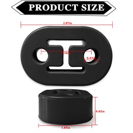 2Pcs Exhaust Hanger Rubber 2 Holes Adjustable Insulator Bushing Rubber Insulator High Density & Anti-Corrosion Rubber Universal for Car/Truck/Jeep/SUV (Black)