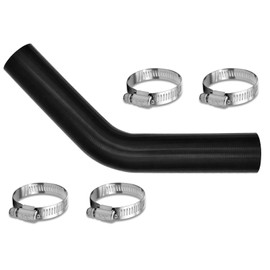 1 3/4" Gasoline Fuel Filler Neck Hose with 4 Clamps - 15 7/8" Length Gas Tank Hose Replacement (1.75" ID 45 Degree)