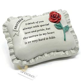Angraves Special Brother With Rose Pillow Graveside Ornament Memorial Plaque