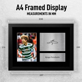 HWC Trading FR A4 Kyogo Furuhashi Celtic Gifts Printed Signed Autograph Picture for Football Fans and Supporters - A4 Framed