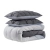 5 Piece Comforter Set Bed in a Bag Ombre Pintuck