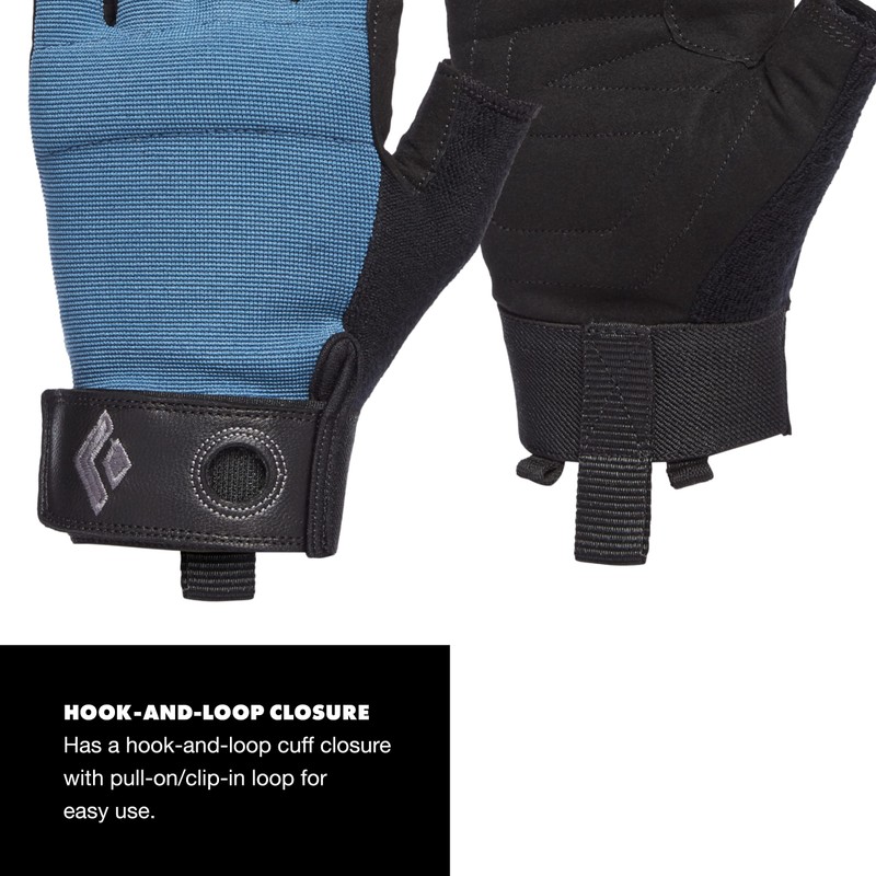 Black Diamond Unisex Crag Half-Finger Gloves Climbing Gloves, Via Ferrata,