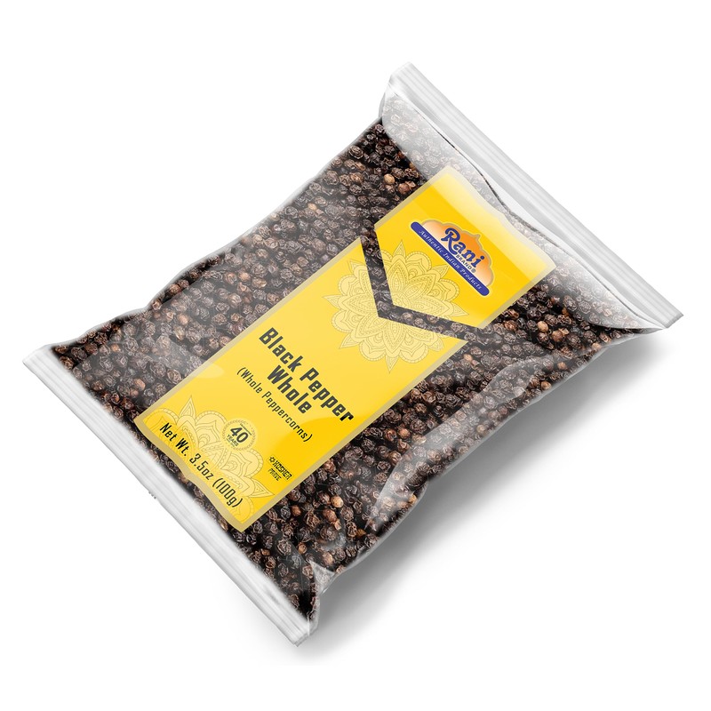 Rani Black Pepper Whole (Peppercorns), Premium MG-1 Grade 3.5oz (100g)