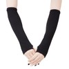 JISEN Women Punk Winter Arm Warmer Knitted Stretchy Soft Fingerless