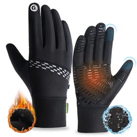 Shudyear Men's Waterproof Thermal Gloves, Touchscreen Winter Gloves, Driving Gloves, Cycling Gloves, Running Gloves (XL)