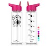 Be-Active Motivational Water Bottle with Straw – With Time Markings