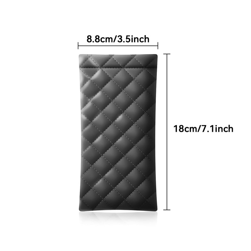 Yantoers 2 Piece Soft Sunglass Case PU Leather Squeeze Top