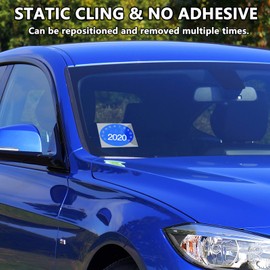 PUSNMI Car Window Clings, Car Windshield Sticker Applicator Windshield Sticker Cling Film Clear Window Static Cling Film Decals for Cars Parking Permit Inspection Sticker Holder 6PCS 6.3'×6.3' Static Film