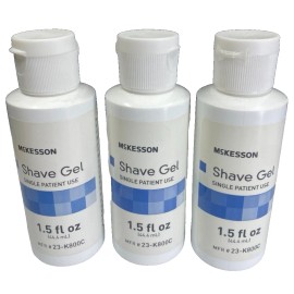 McKesson Shaving Gel McKesson Flip Top Bottle 1.5oz Each Travel Size BRAND NEW (Lot of 3)