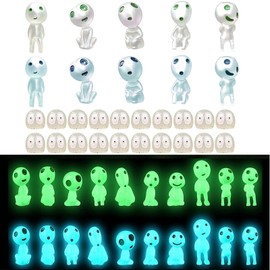 Yuaiosn Pack of 40 Forest Spirits Garden Decoration, Luminous Garden Decoration Figures Elves, Mini Resin Glow in Dark Tree Ghost Ghost, Fairy Garden Accessories for Home Garden, Micro Landscape