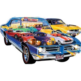 Masterpieces 1000 Piece Jigsaw Puzzle for Adults, Family, Or Kids - Hot Rods Shape - 38.5"x22.6"