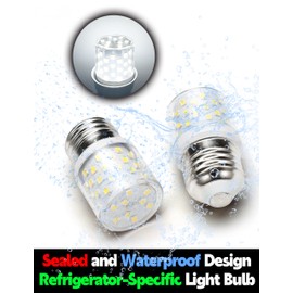 Kei D34l 5304511738 3.5W Refrigerator LED Light Bulb 40W Equivalent, Daylight White 5000K E26 Fridge Light Bulb, LED Bulb E26 Medium Base Fridge Freezer Appliance Ceiling Fan Lighting 2pack, 500lm