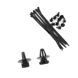 REPAIROCK 10pcs Car Clip Retainer Fastener with Cable Tie Black Auto Replacement Parts