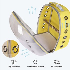 HEITIGN Bird Carrier Backpack Cage Transparent Parrot Carrier 1 Stick Wooden Standing Perch 12 Holes Ventilate Transparent Space Capsule Carrier Portable Bird Small Animal Travel