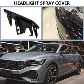 SG Store 1PC Left Headlight Washer Cover Cap Compatible with PASSAT B8 2014-2024 OE 3G0807937 102.6x39.2mm Front Bumper Headlight Washer Nozzle Primed Cover