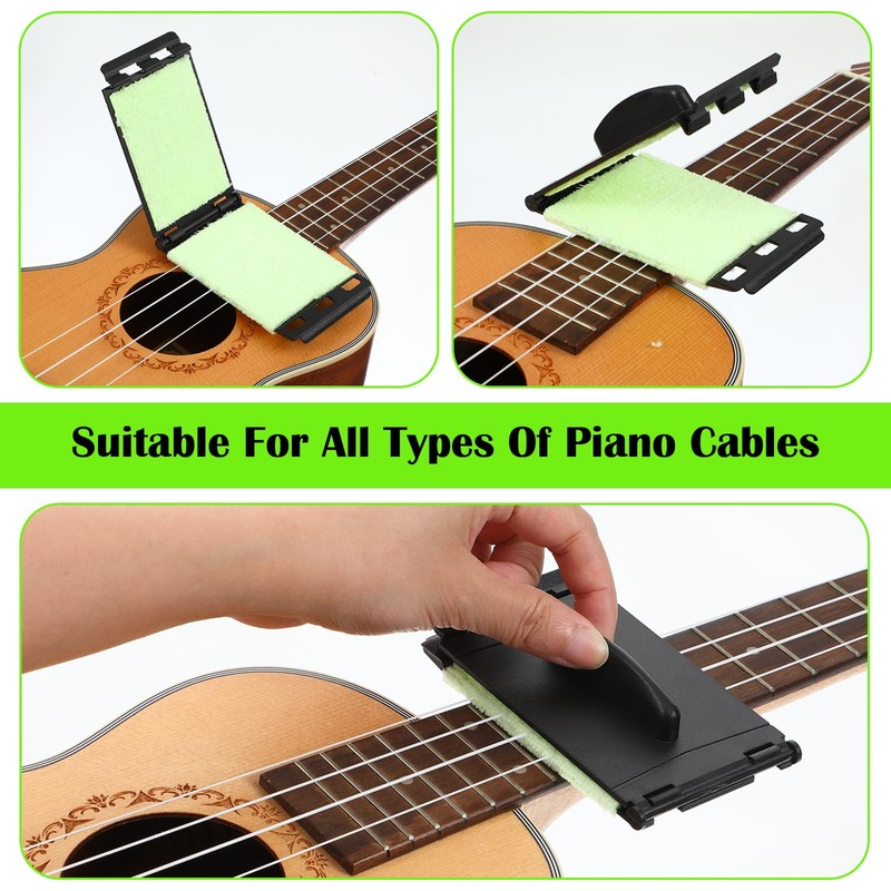 3 Pcs Guitar String Cleaner Scrubber, Fret Floss Cleaner Cloth